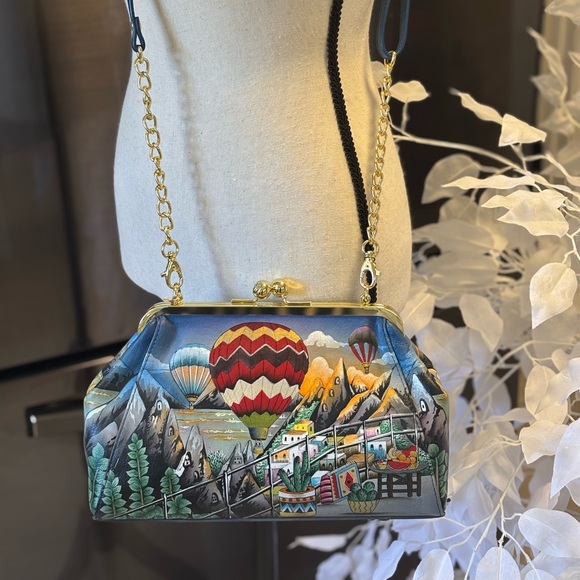 Anuschka Multicolor Hot Air Balloon Crossbody NWT - Picture 6 of 13